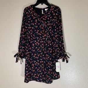NWT GB Girls Black Long-sleeve Ruffle Dress